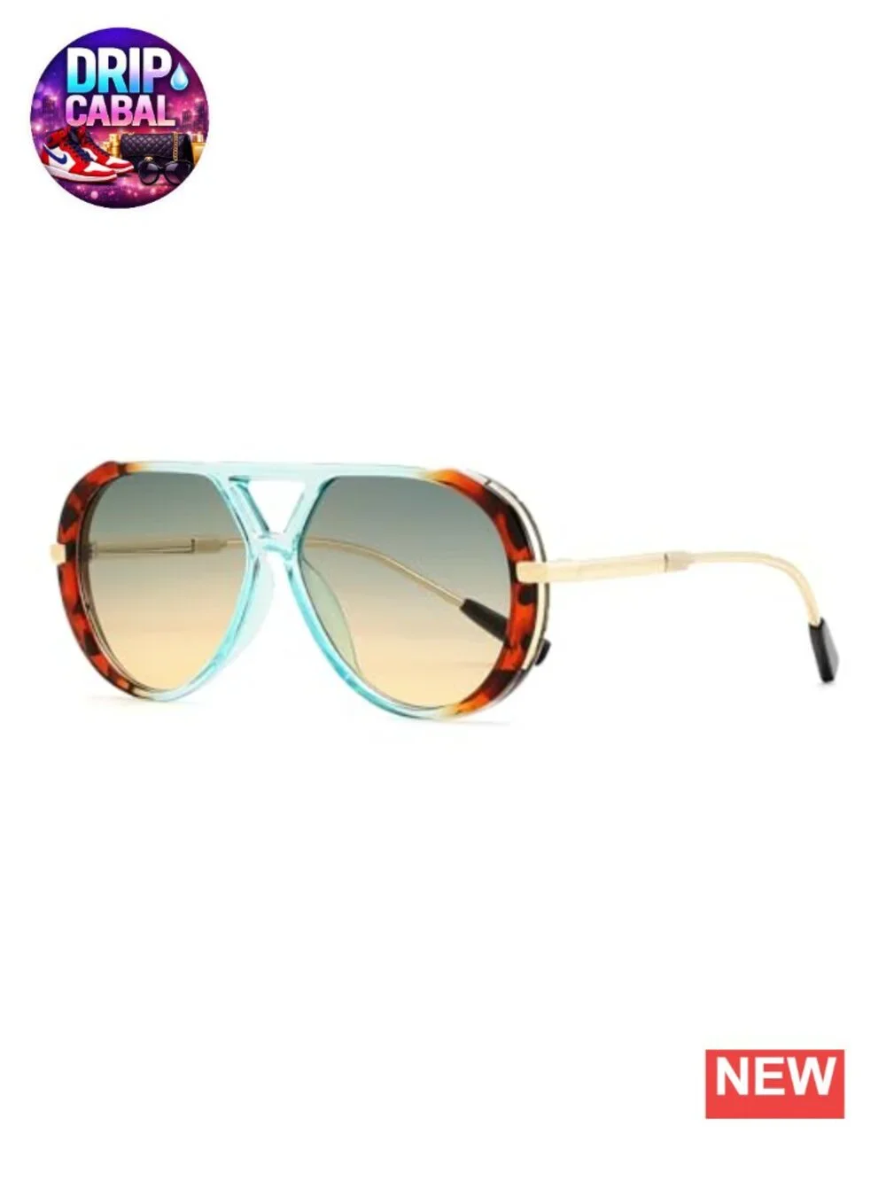 Retro Aviator Sunglasses for Women Men 70s Trendy Metal Frame UV400 Protection
